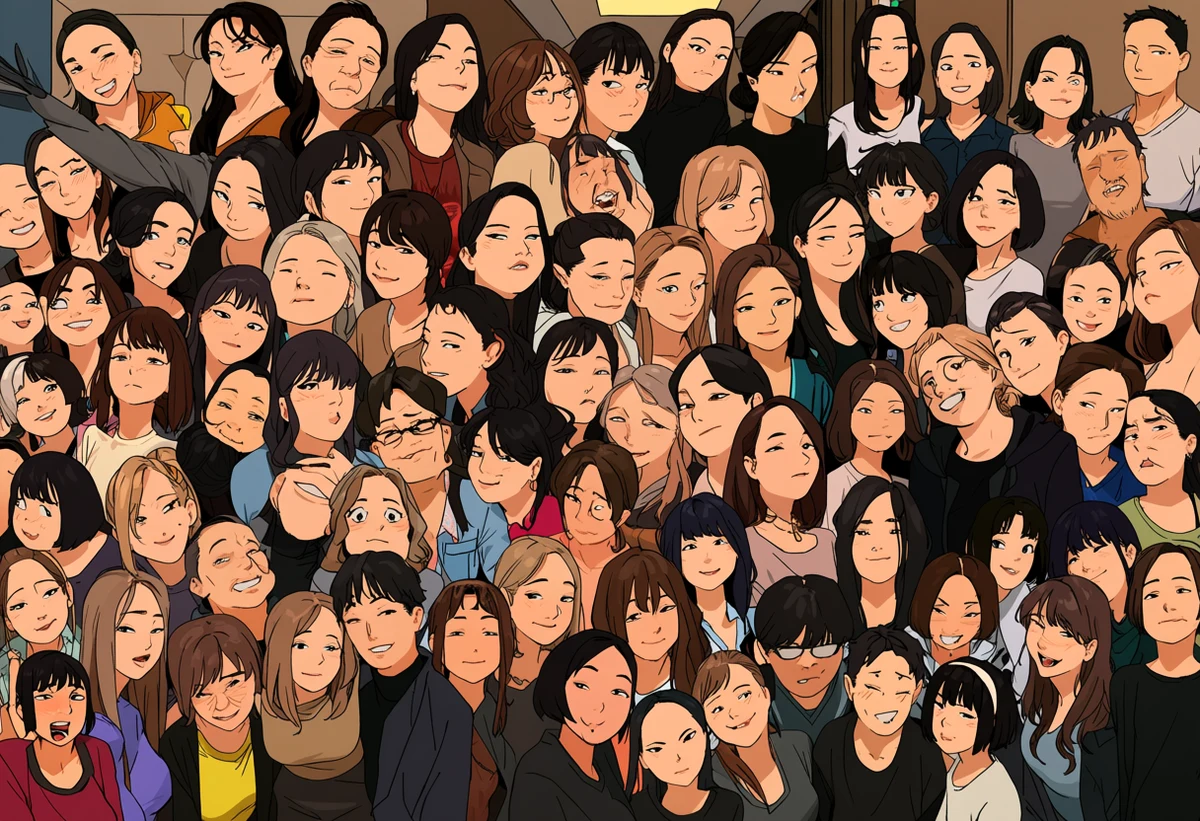 two adult strangers age 34 and 36 meeting and parting in a single night, a hotel corridor, one self-contained scene with a wistful ending, adult one shot manhwa art style
